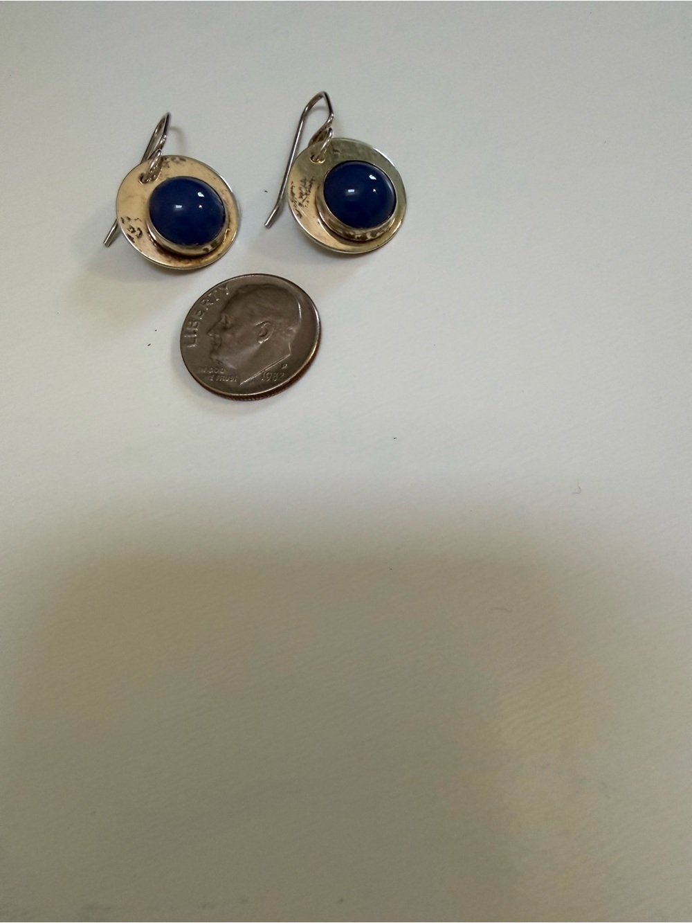 Silver & Lapis Drop Earrings - Picture 4 of 6